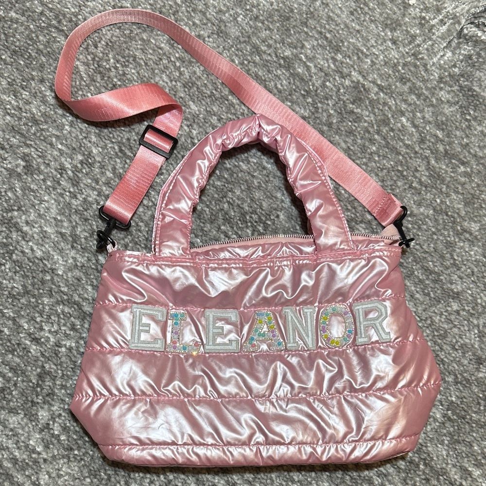Custom ‘Eleanor’ metalic Pink Quilted Tote Bag